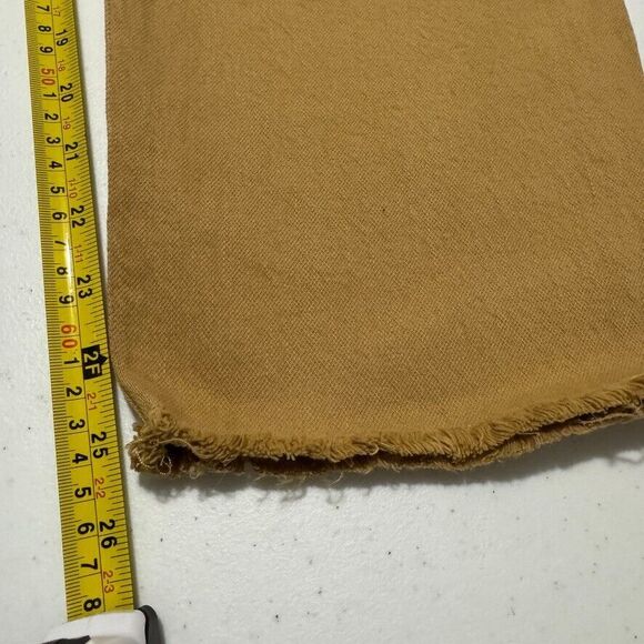 Torrid Feel The Fit 20R Tan Brown Stretch Denim Button Fly Cropped Raw Hem Pants - Picture 13 of 16